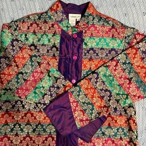 Silk multi-color jacket - rarely worn- vivid colors